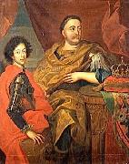 Jan Tricius Portrait of John III Sobieski with his son oil painting